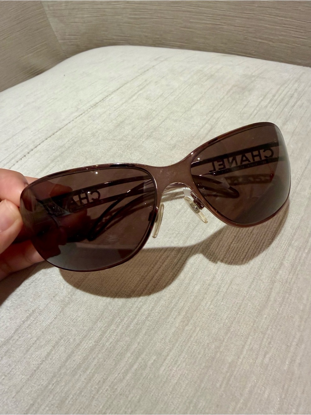Genuine CHANEL Brown Wrap Sunglasses AS IS